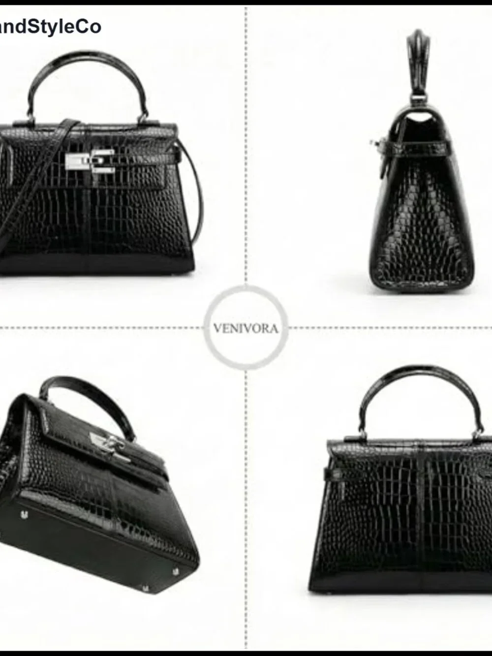 Vegan Leather Top Handle Satchel Crossbody Bag with Detachable Strap